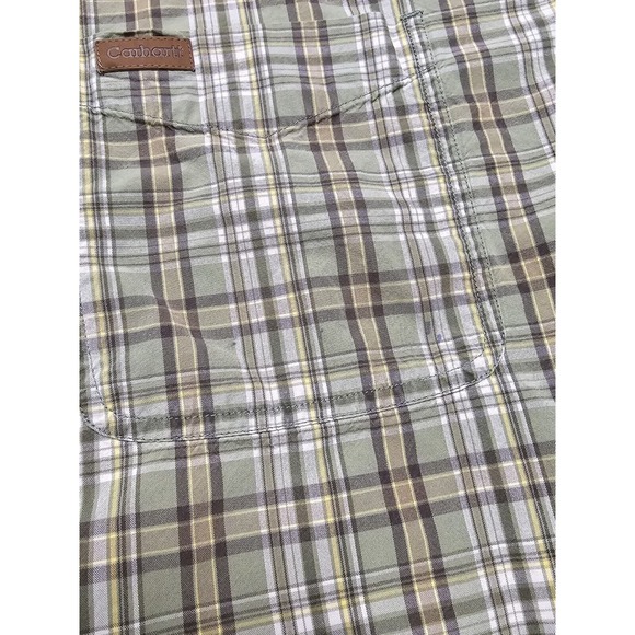 Carhartt Men 2XL Short Sleeve Button Down‎ Light Green Shirt - Picture 9 of 16